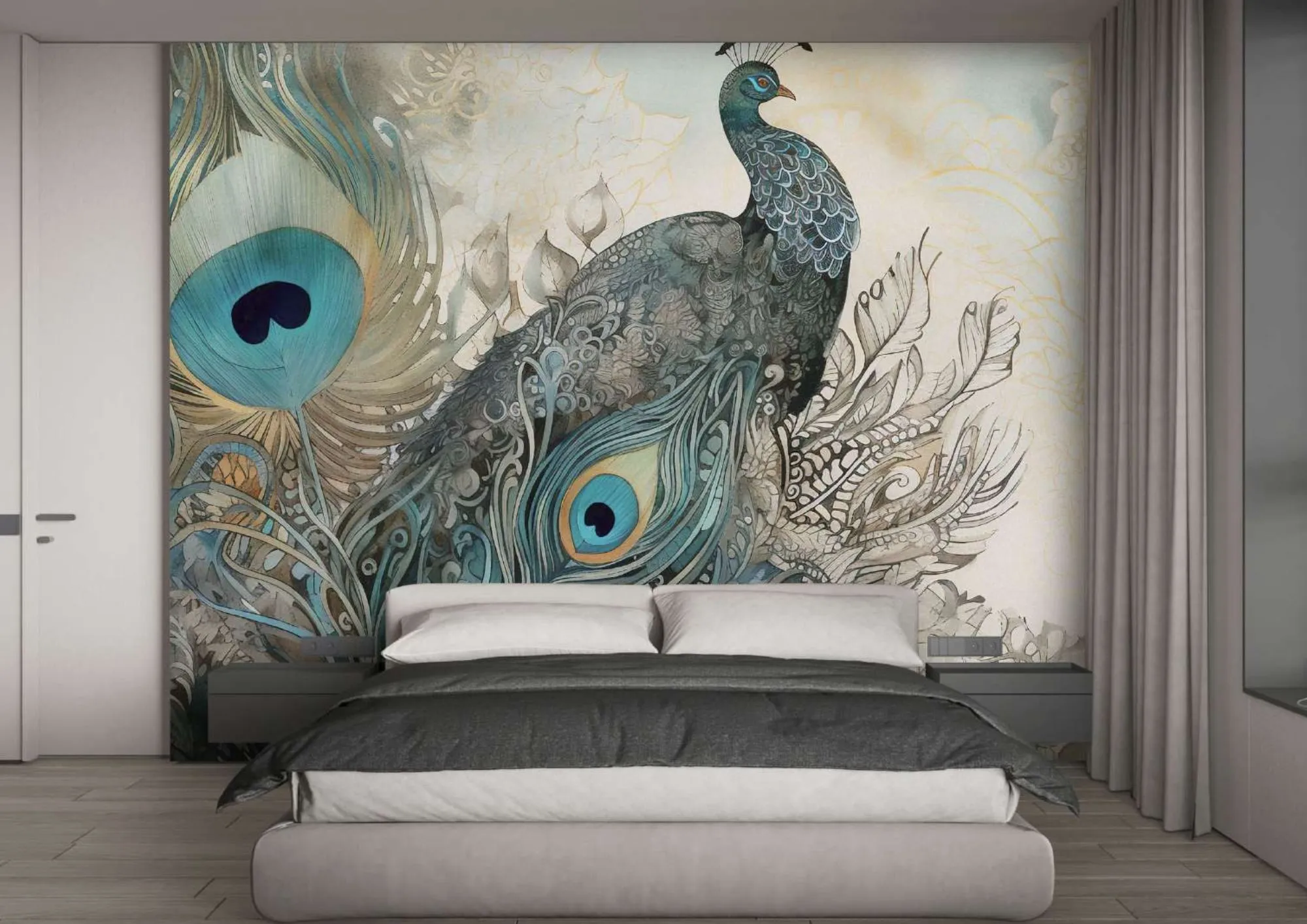 Alkemi Peacock Customized Wallpaper | PCK23102