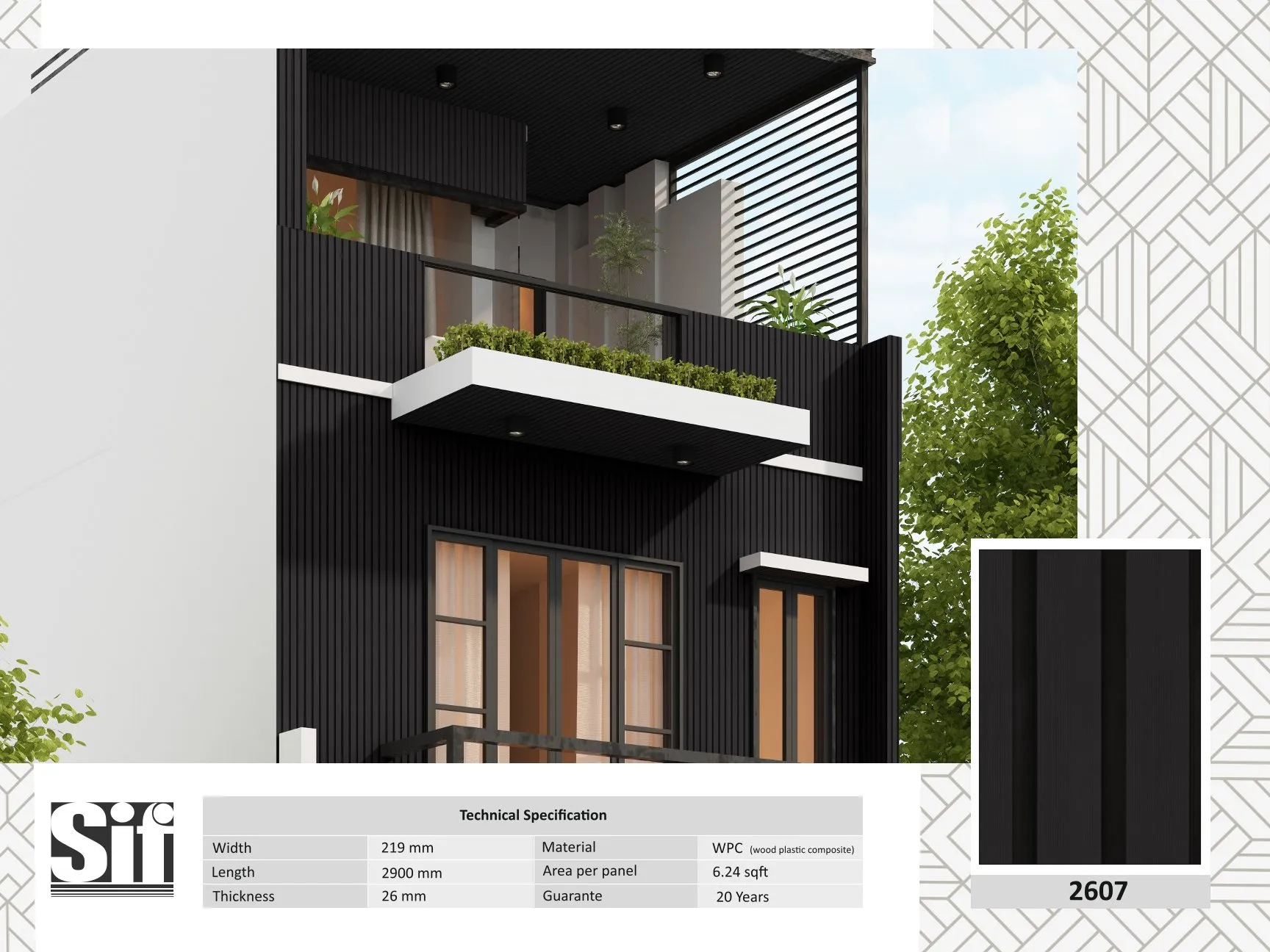 2607 WPC Wall Cladding – 26mm Thickness