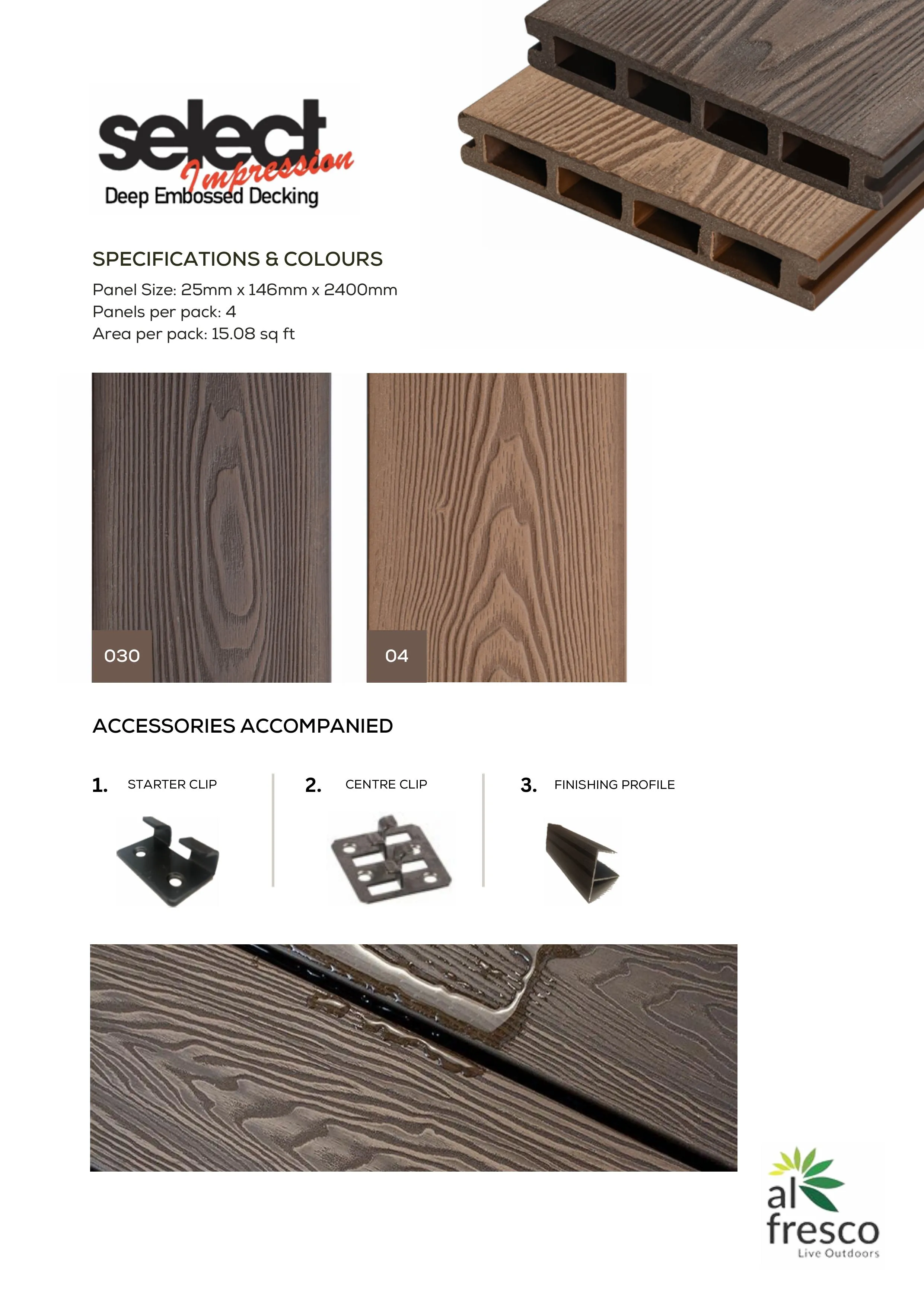 Alfresco select impression 25mm x 146mm x 2400mm
