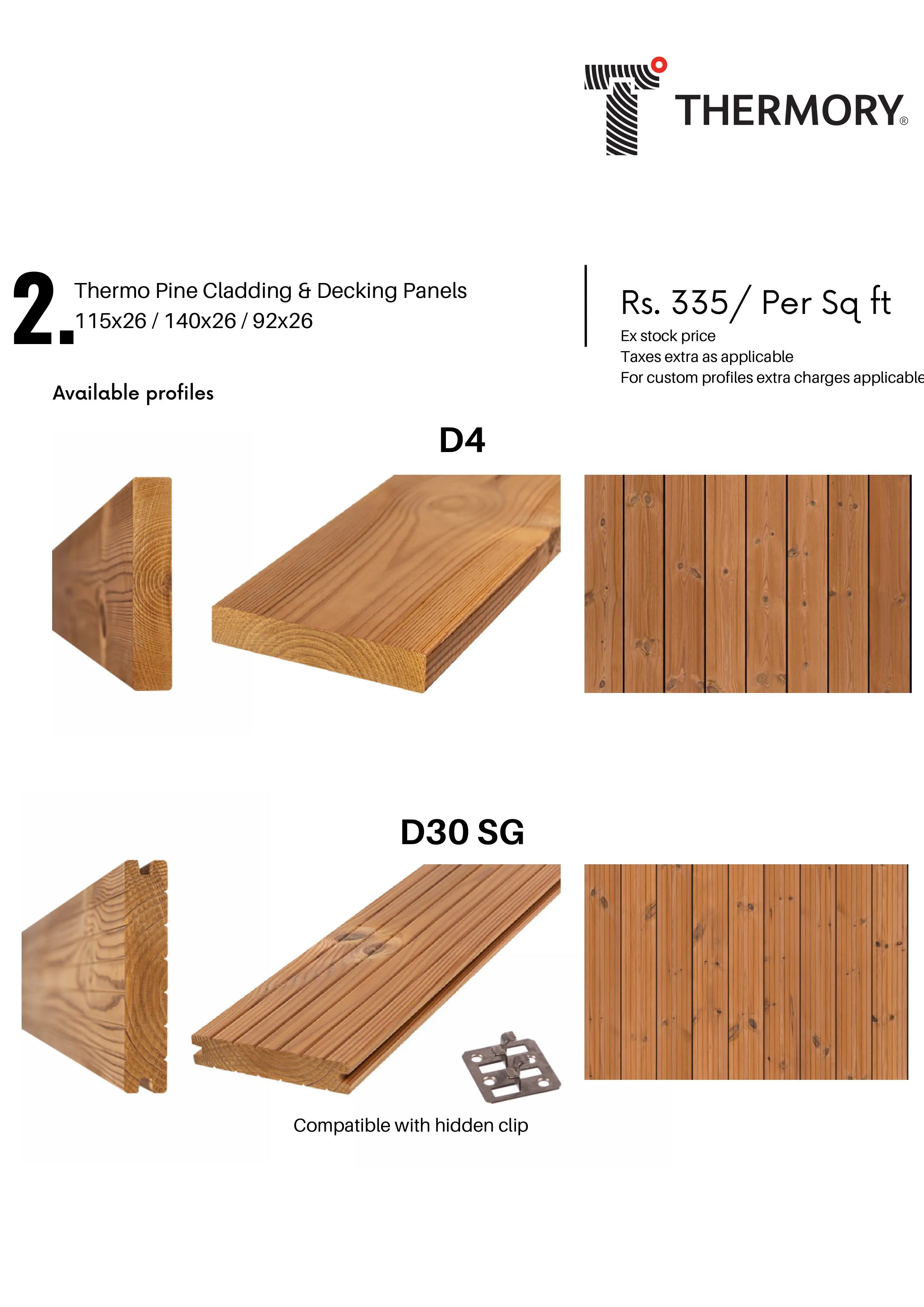 Thermory Pine Deck Planks Flooring