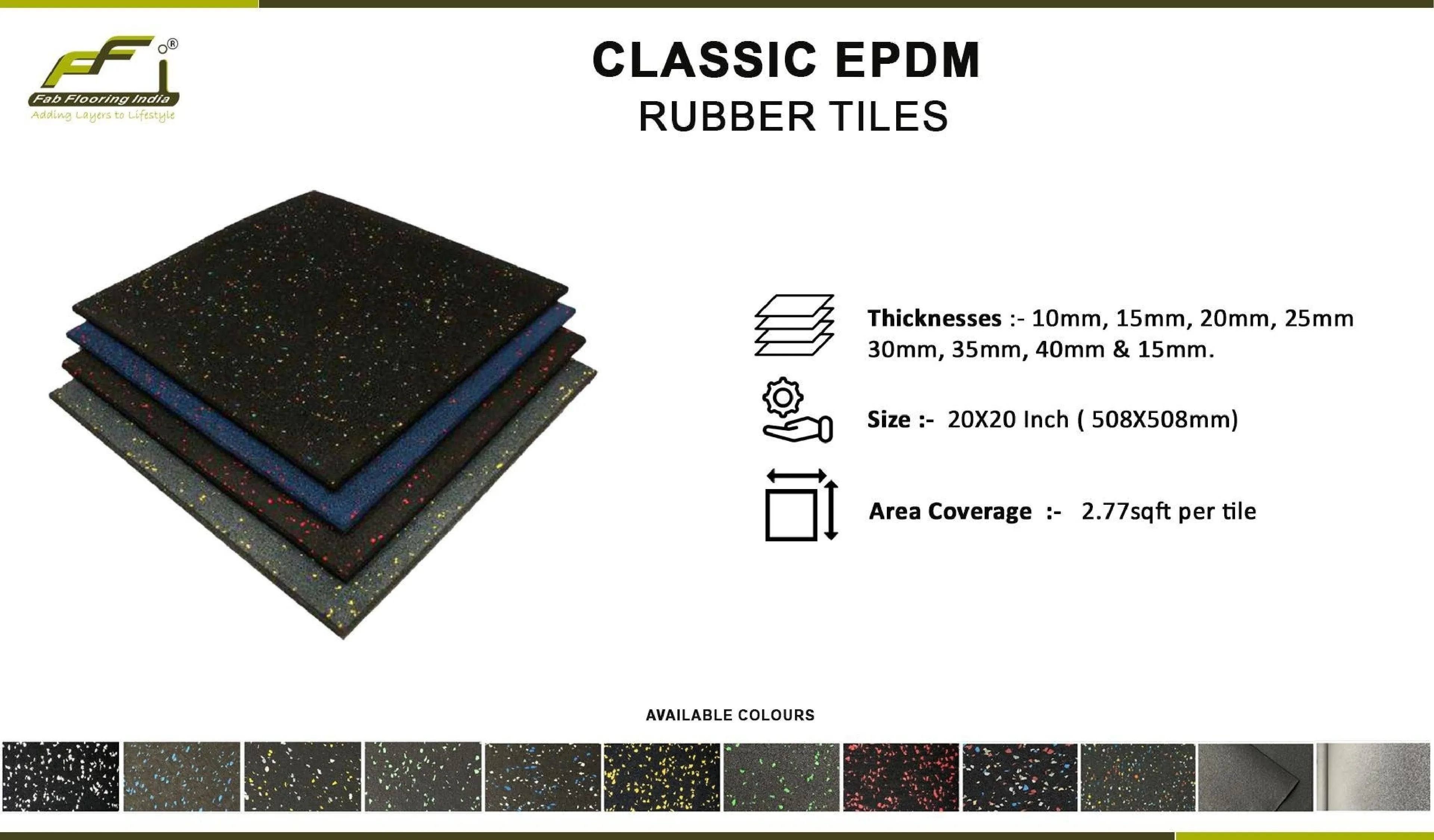 Classic EPDM Rubber Gym Tiles 10mm