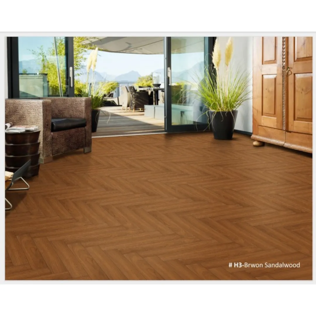 Premium H3 Brown Sandalwood Herringbone Wooden Flooring