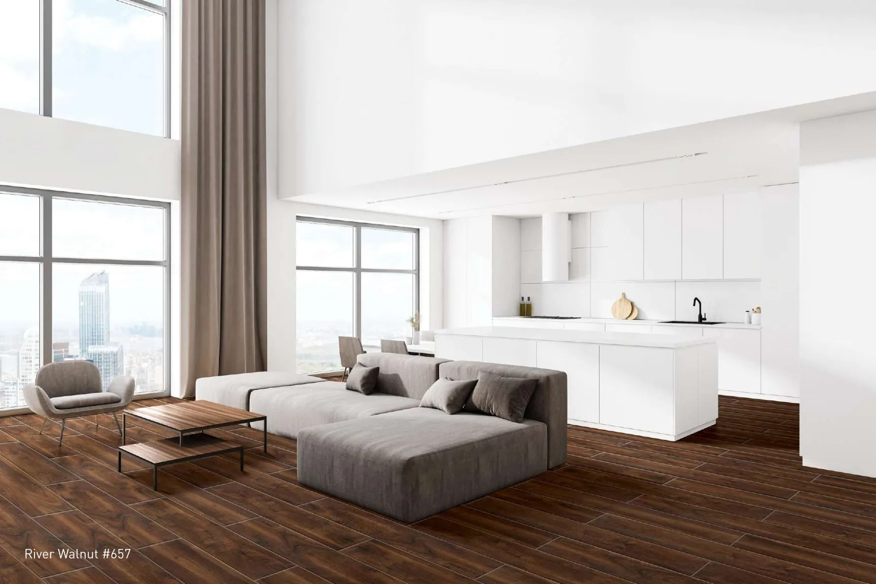 River Walnut #657 Radiant Laminate Wood Flooring