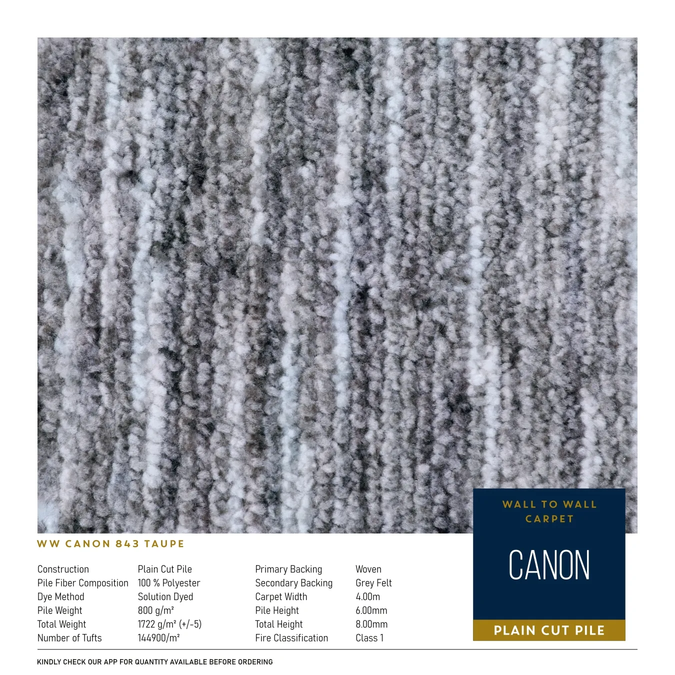 WW Canon 843 Taupe Carpet Tile – Stylish & Durable