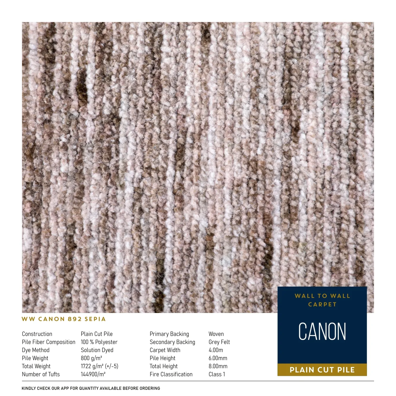 WW Canon 892 Sepia Carpet Tile – Stylish & Durable
