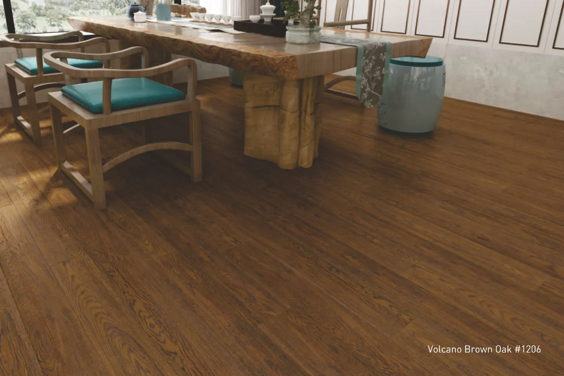 1220x145x12mm Volcano Brwon Oak #1206 Farsh Laminate Flooring