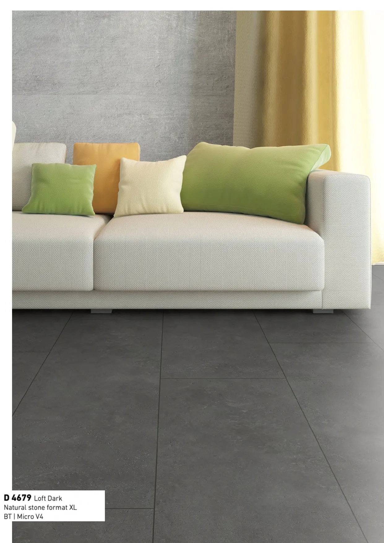 D4679 Loft Dark Natural Stone Format Kronotex Laminate Wooden Flooring