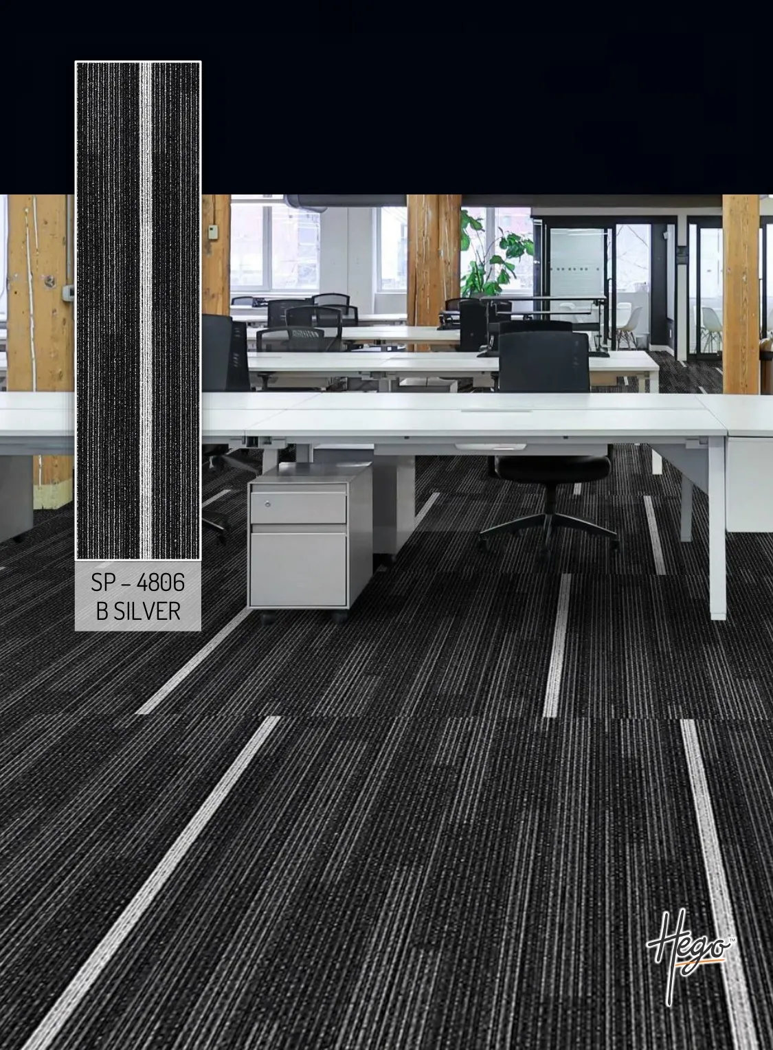 SP – 4806 B SILVER Hego Carpet Tile - Durable & Stylish Flooring