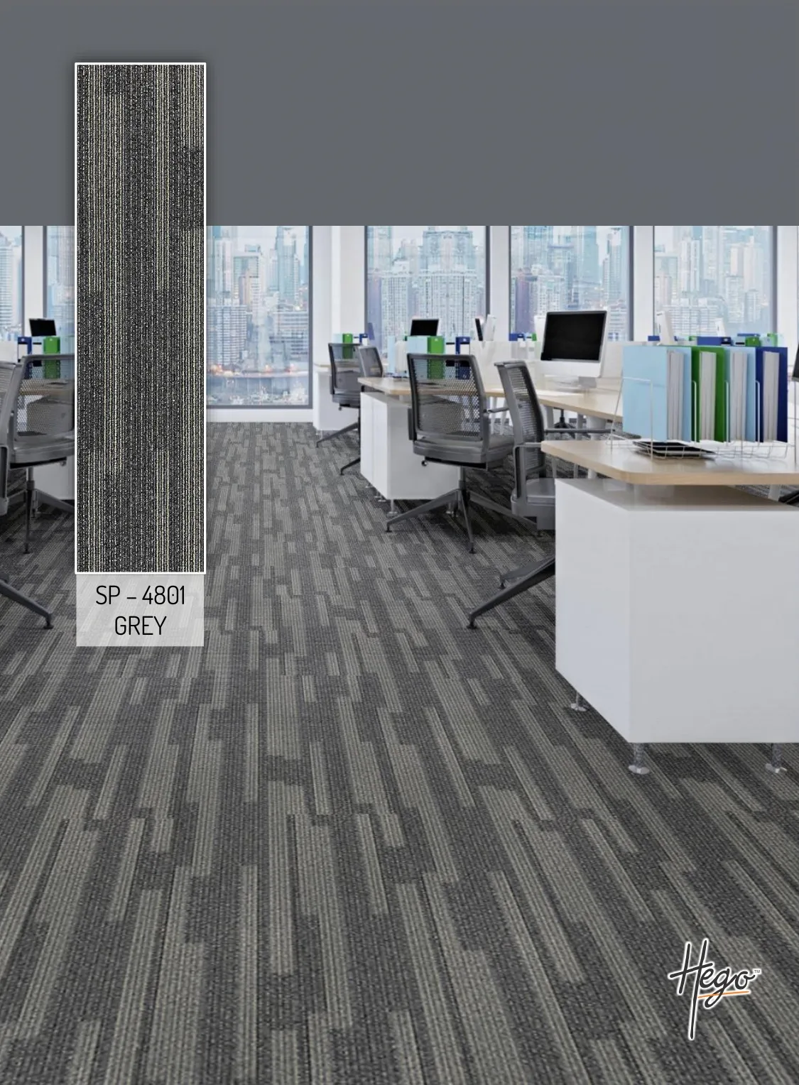 SP – 4801 GREY Hego Carpet Tile - Durable & Stylish Flooring