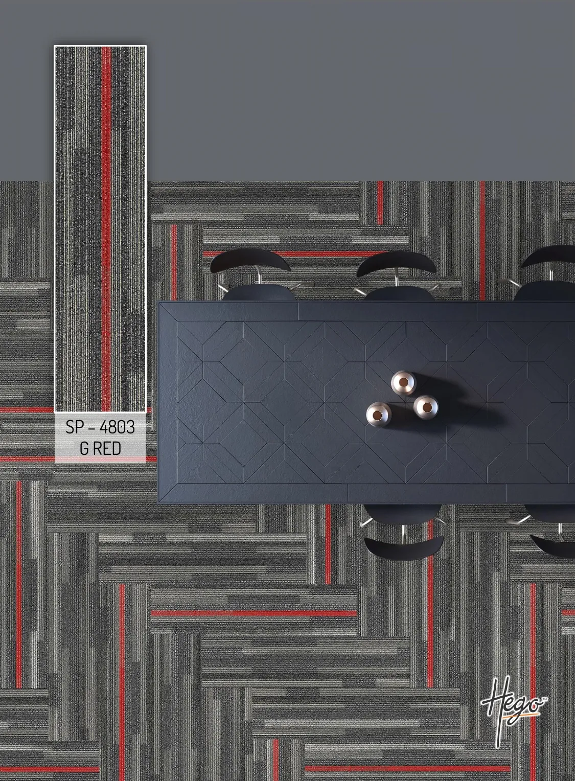 SP – 4803 G RED Hego Carpet Tile - Durable & Stylish Flooring