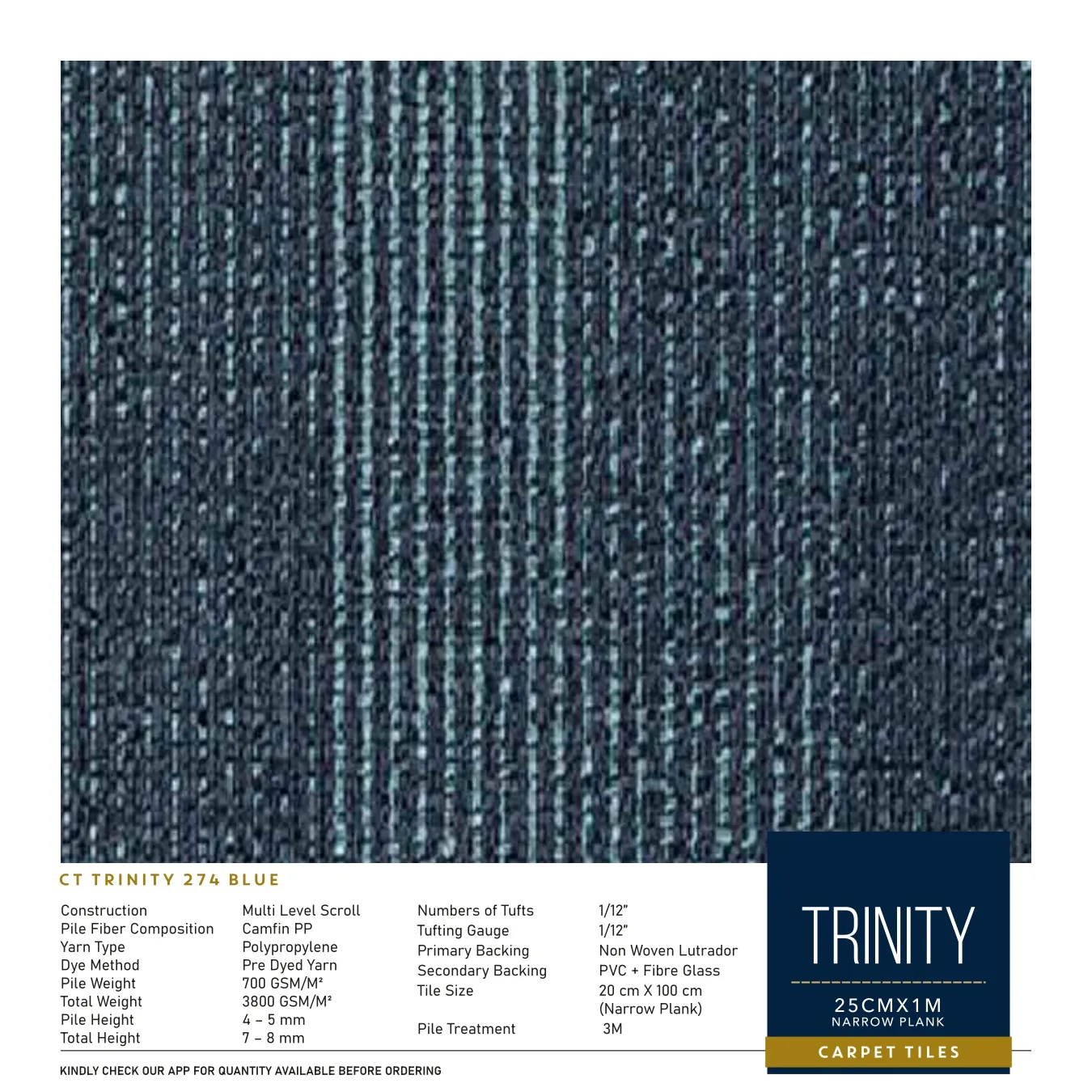 Trinity 274 Blue Divine Carpet Tile